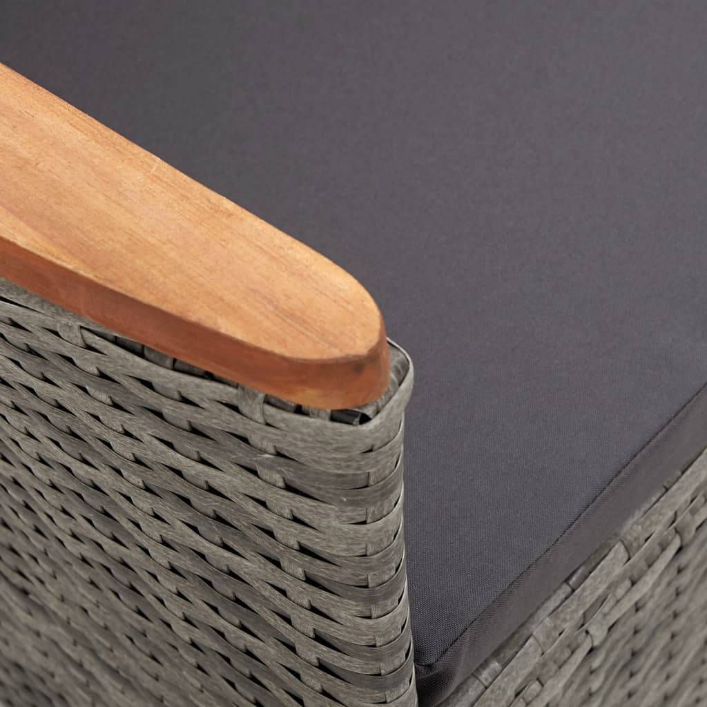 Helloshop26 - Salon de jardin meuble d'extérieur ensemble de mobilier 9 pièces avec coussins résine tressée gris - Imagen 5