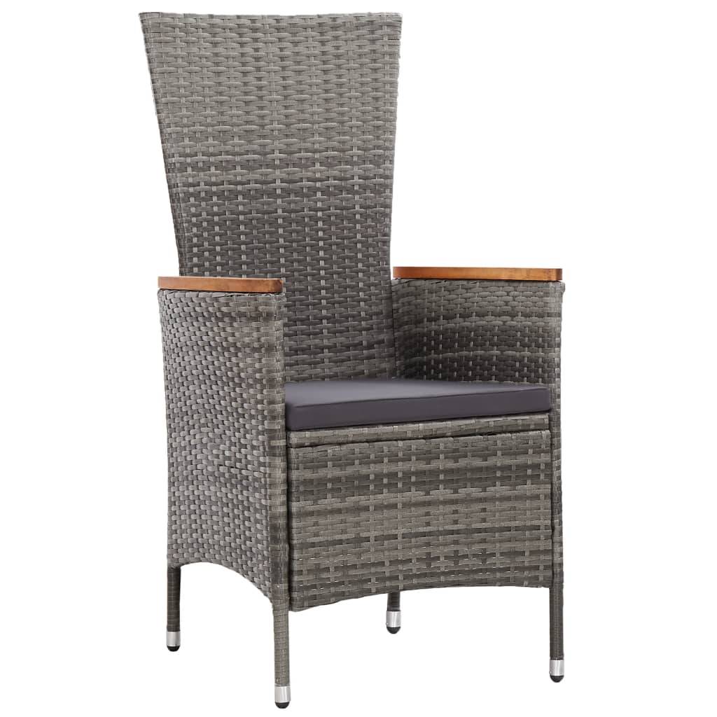 Helloshop26 - Salon de jardin meuble d'extérieur ensemble de mobilier 9 pièces avec coussins résine tressée gris - Imagen 4