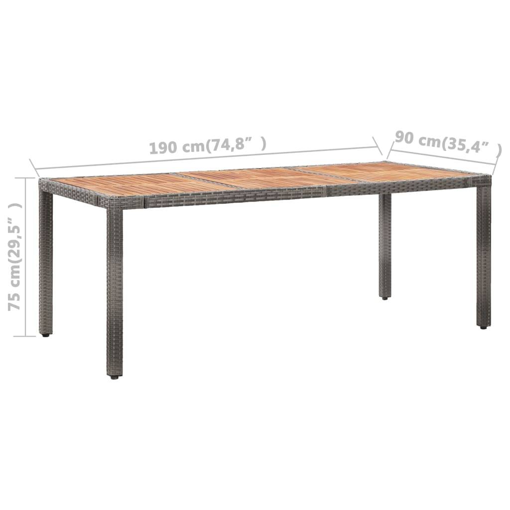 Helloshop26 - Salon de jardin meuble d'extérieur ensemble de mobilier 9 pièces avec coussins résine tressée gris - Imagen 7