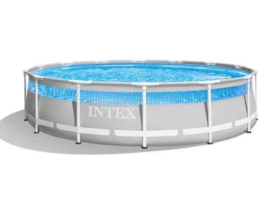 Kit piscine tubulaire Intex Prism Frame Clearview ronde 4,27 x 1,07 m + 6 cartouches de filtration + Bâche à bulles + Aspirateur - Image 2