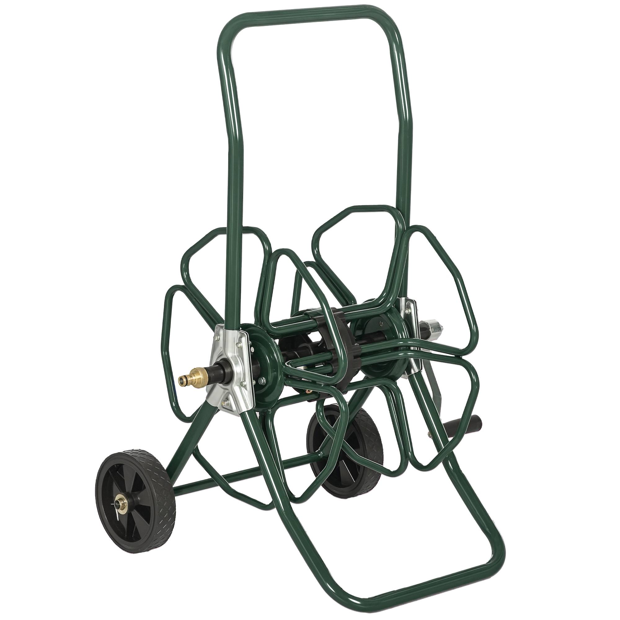 Sans Marque - Dévidoir de tuyau d'arrosage sur roues capacité 30 m de tuyau de Ø 16mm dévidoir chariot enrouleur métal vert