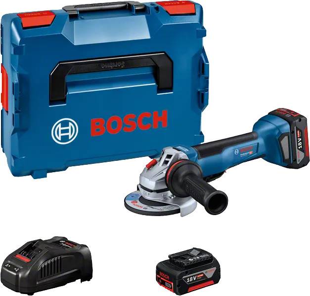 Bosch - Meuleuse d'angle 18 V GWS 18V-10 P Professional 125 mm + 2 batteries 5 Ah + chargeur L-Boxx BOSCH 06019J4101 - Image 1