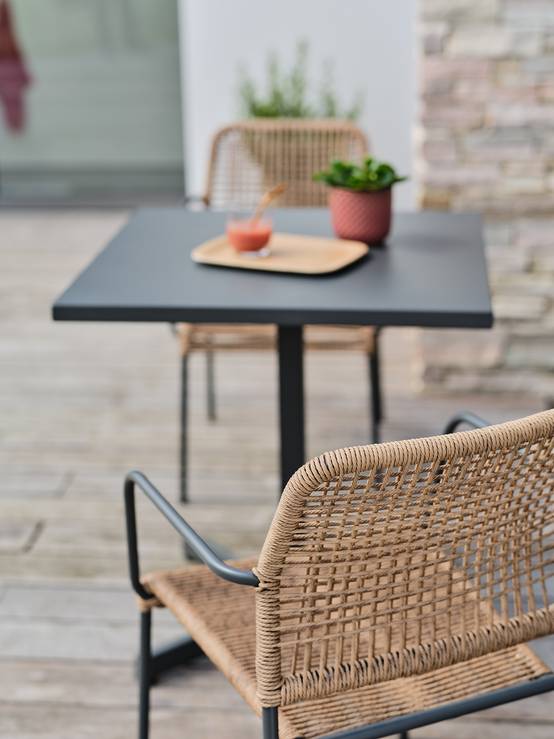 Fauteuil de jardin empilable en corde et acier - Gris anthracite - MARCEAU - Image 5