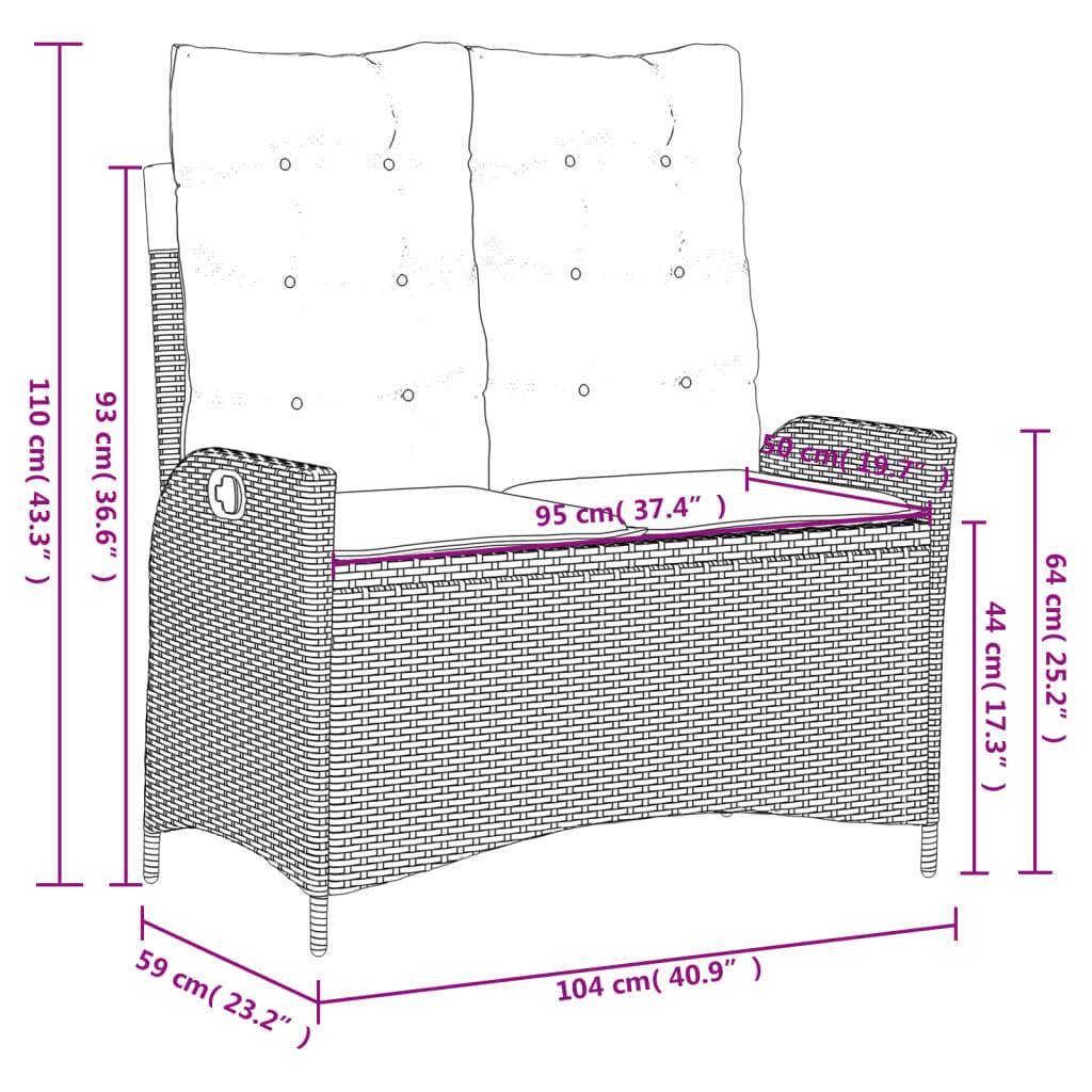 ComfortXL - Salon de Jardin Fonctionnel 4 Places, Table Hauteur Ajustable et Sièges Relax, Polyrotin Noir et Coussins Crème – ComfortXL Outdoor Living - Image 3