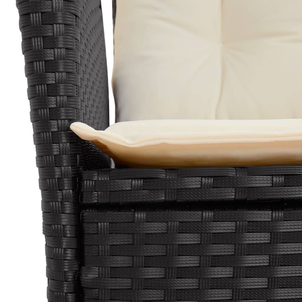 ComfortXL - Salon de Jardin Fonctionnel 4 Places, Table Hauteur Ajustable et Sièges Relax, Polyrotin Noir et Coussins Crème – ComfortXL Outdoor Living - Image 8
