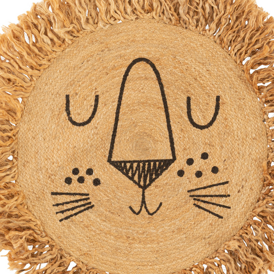 Atmosphera - Tapis rond en jute motif lion pour enfant - ATMOSPHERA - Imagen 2