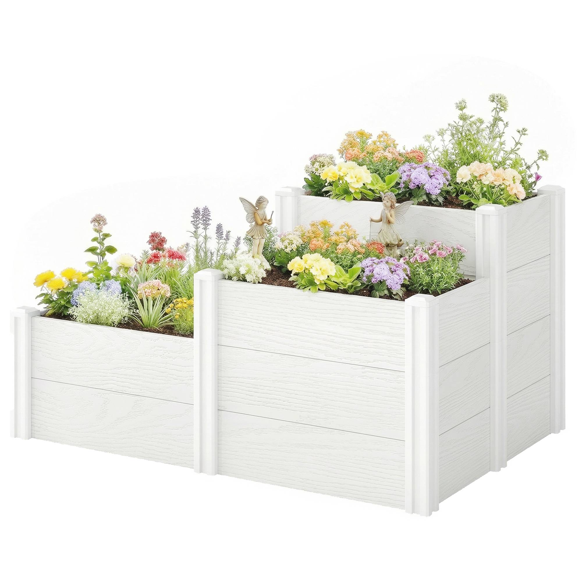 Potager surélevé 3 niveaux empilable, sans fond, modulaire, plastique - Image 2