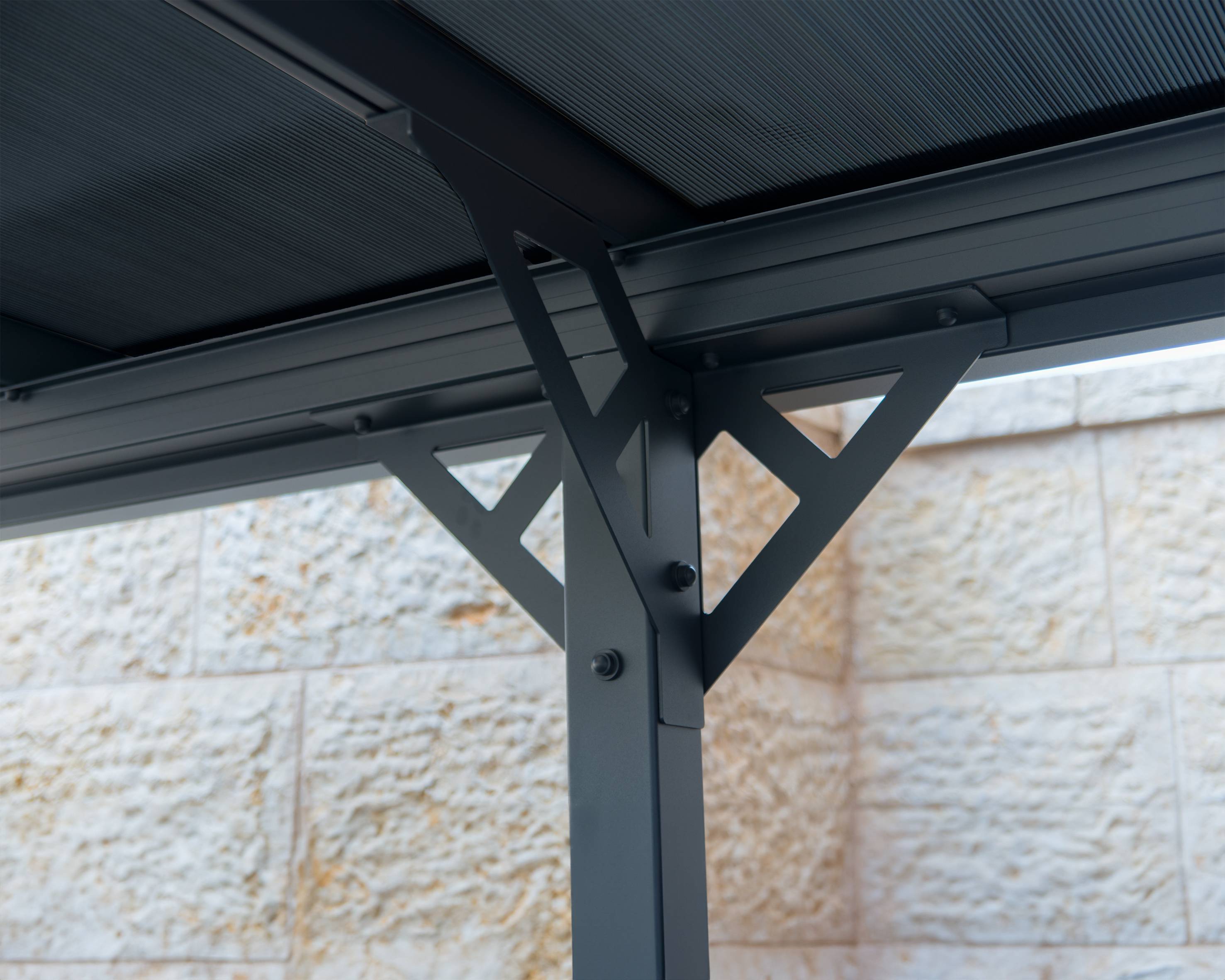 Canopia - Canopia Carport Palma 4,97 x 2,93 m Gris, toiture Gris - Imagen 2
