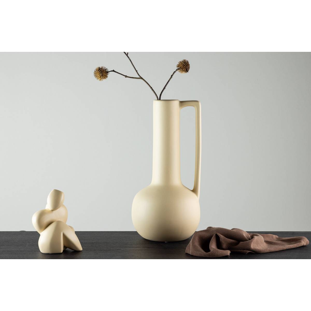 Vase Design en Céramique "Allis" 36cm Jaune - Image 7