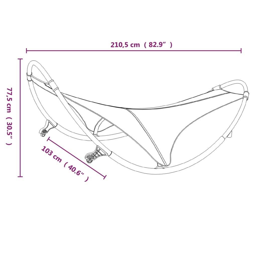 Helloshop26 - Transat design chaise longue bain de soleil lit de jardin terrasse meuble d'extérieur à bascule avec roues acier et textilène crème - Imagen 5