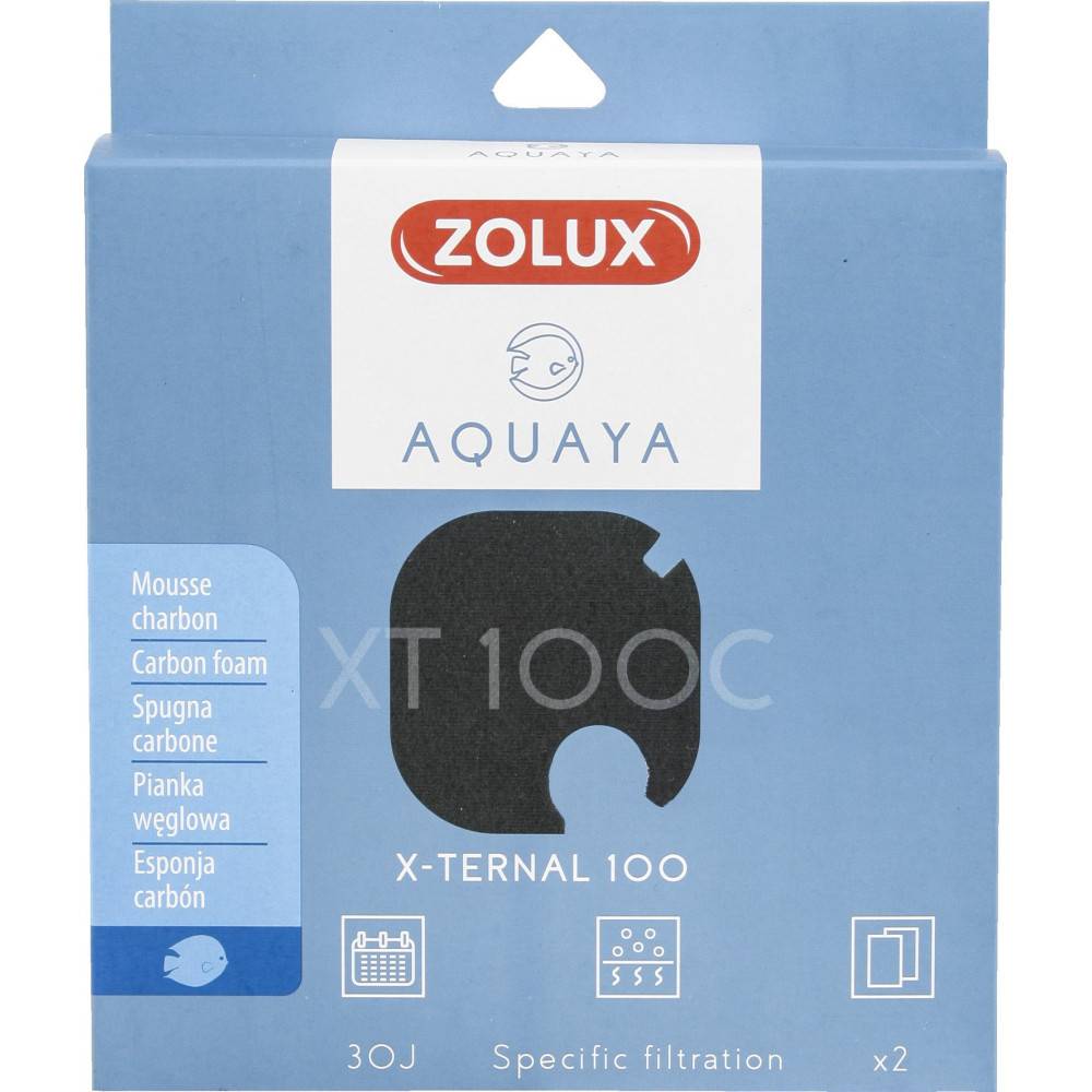 Zolux - Filtre pour pompe x-ternal 100, filtre XT 100 C mousse charbon x 2. pour aquarium. - Imagen 1