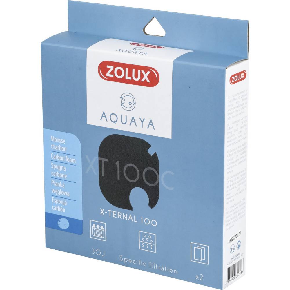 Zolux - Filtre pour pompe x-ternal 100, filtre XT 100 C mousse charbon x 2. pour aquarium. - Imagen 3