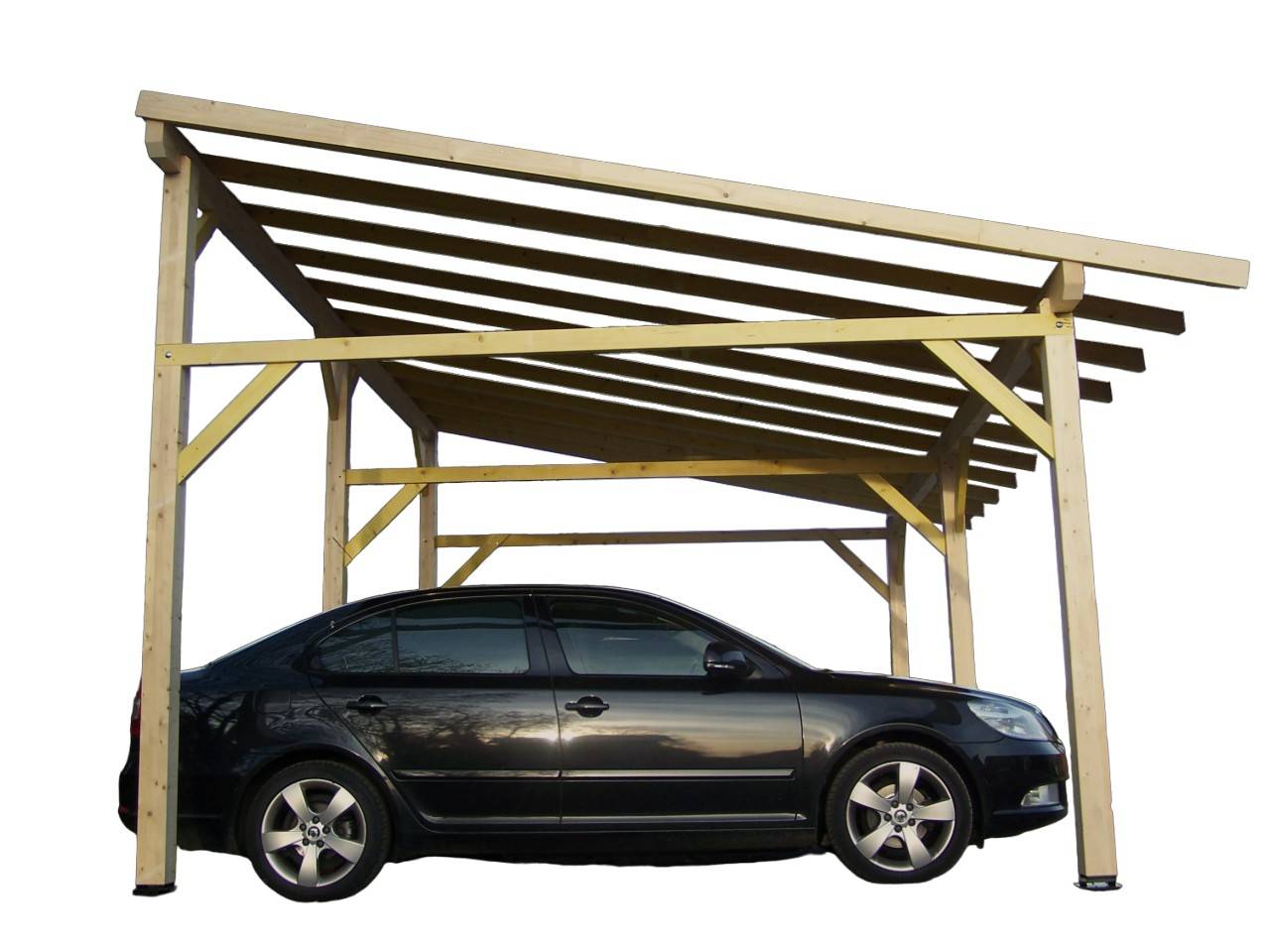 Habrita - Carport double monopente avec préparation pour couverture légère Habrita