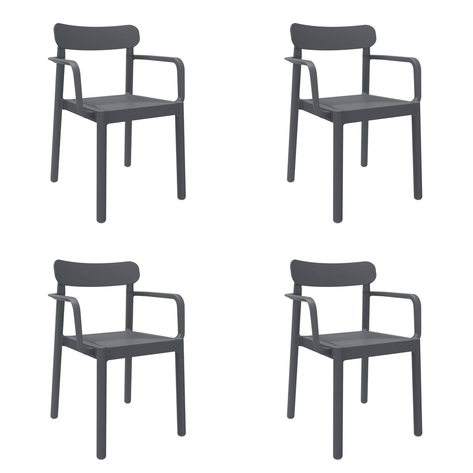 Garbar - Fauteuils Elba garbar plastique gris (Lot de 4) - Image 1