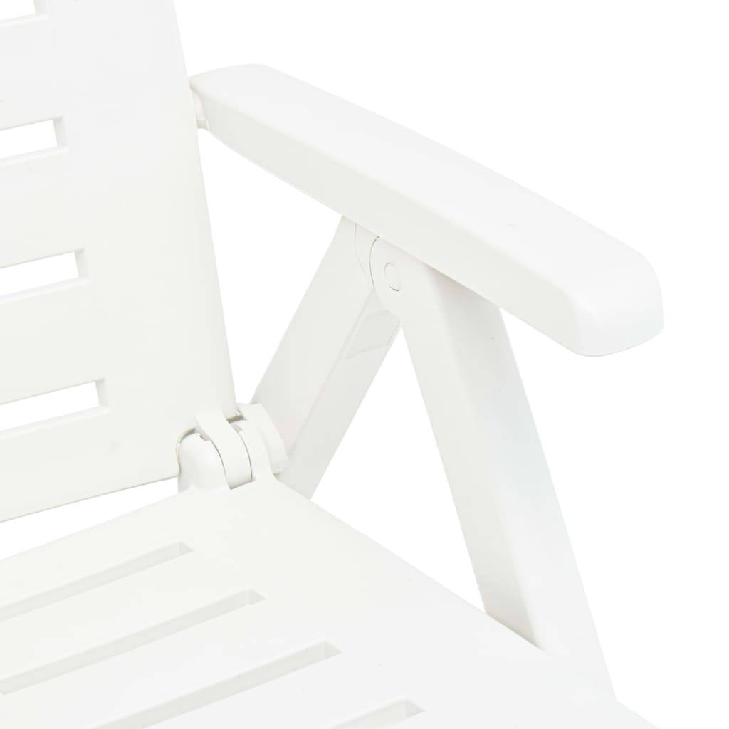 Maison Chic - Bain de soleil pliable - Transat - Chaise longue Plastique Blanc - MEUBLE PRO - Image 8