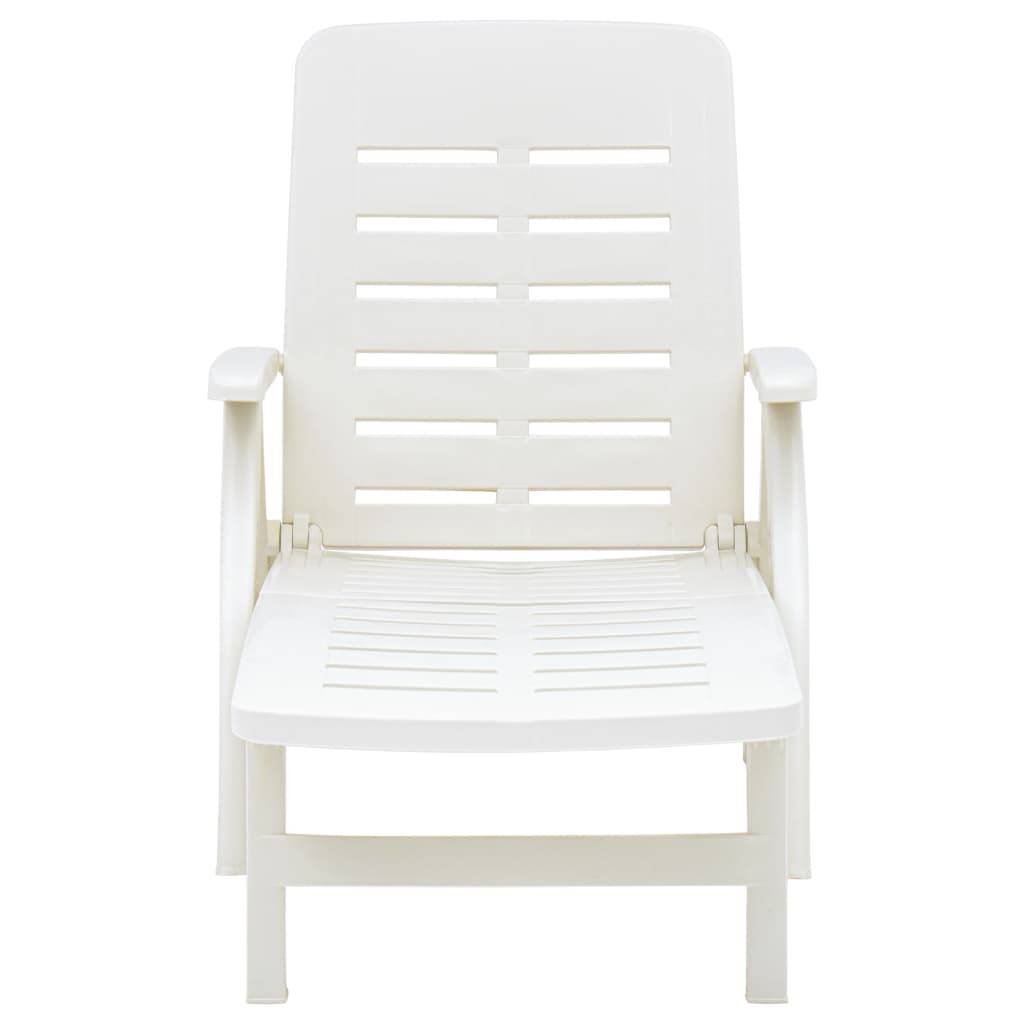 Bain de soleil pliable - Transat - Chaise longue Plastique Blanc - MEUBLE PRO