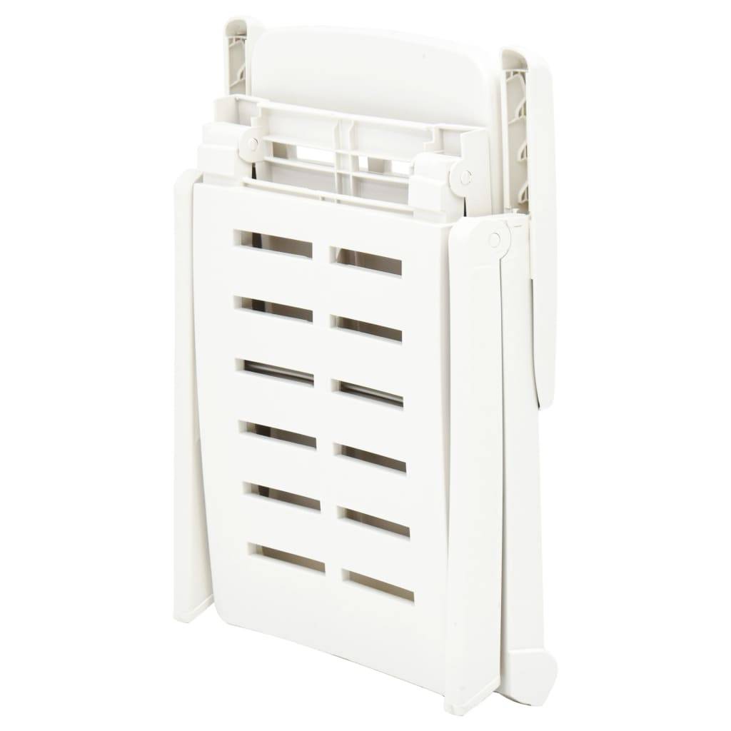 Maison Chic - Bain de soleil pliable - Transat - Chaise longue Plastique Blanc - MEUBLE PRO - Image 7