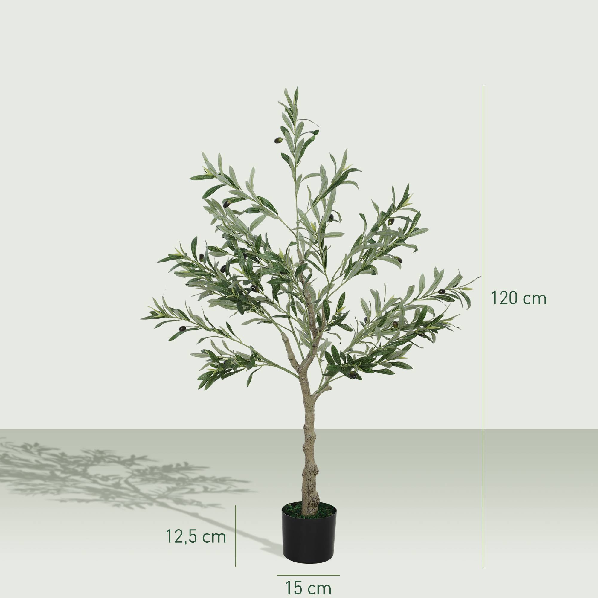 Olivier artificiel 120 cm plante artificielle intérieur, fausse plante décoration pour maison, bureau, salon, chambre - Image 5