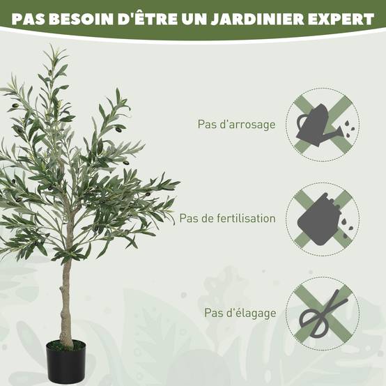 Olivier artificiel 120 cm plante artificielle intérieur, fausse plante décoration pour maison, bureau, salon, chambre - Image 9