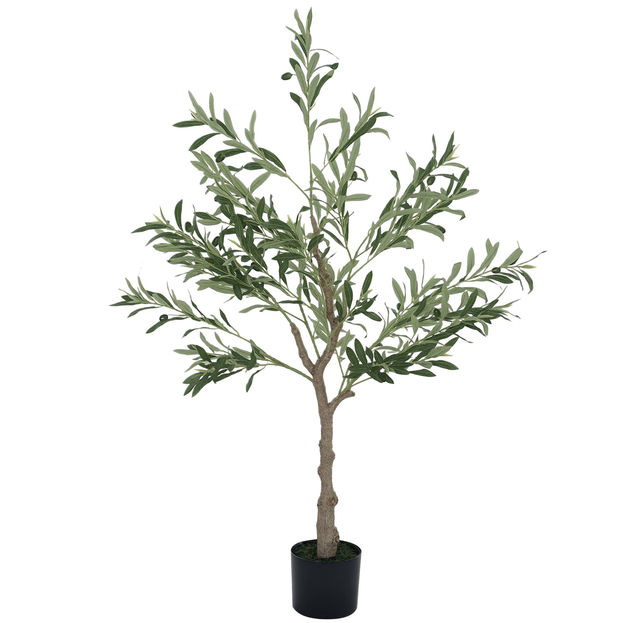 Olivier artificiel 120 cm plante artificielle intérieur, fausse plante décoration pour maison, bureau, salon, chambre