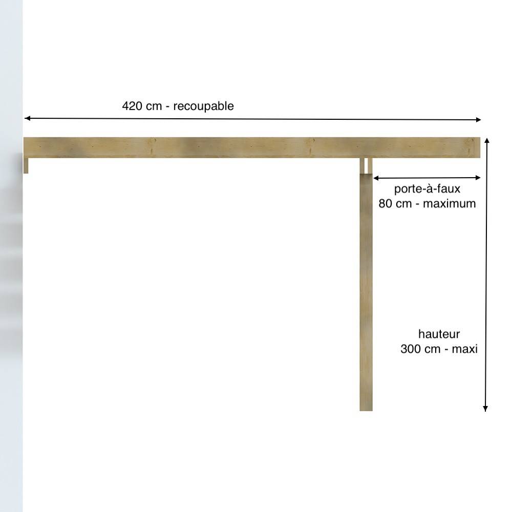 Structure Terrasse Bois Pilotis en Kit - 8x4,20m - 33,6 m²- Solives + Poteaux - Sapin Traité Autoclave - Personnalisable - Imagen 3