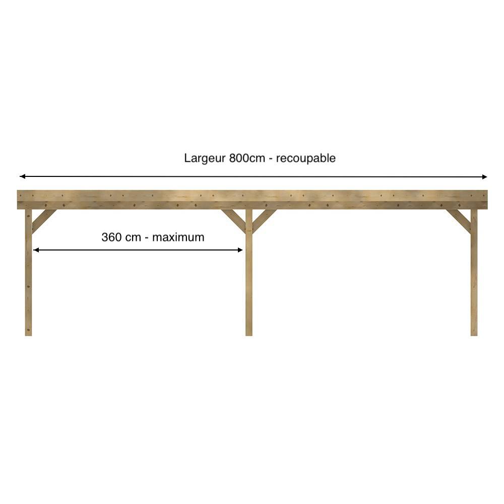 Structure Terrasse Bois Pilotis en Kit - 8x4,20m - 33,6 m²- Solives + Poteaux - Sapin Traité Autoclave - Personnalisable - Imagen 2