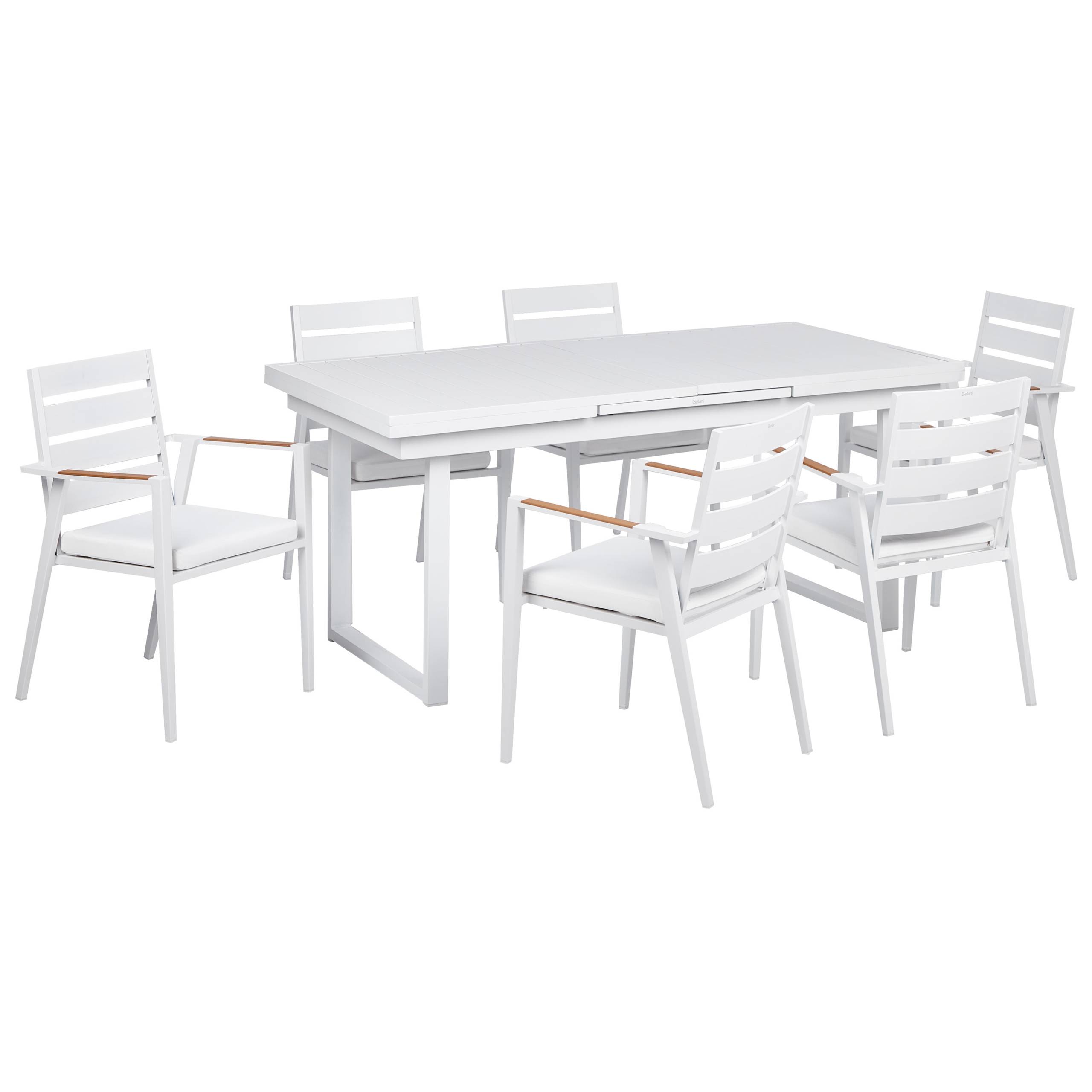 Beliani - Set de salle à manger, 6 Personnes Aluminium Blanc VALCANETTO/TAVIANO - Beliani - Imagen 2