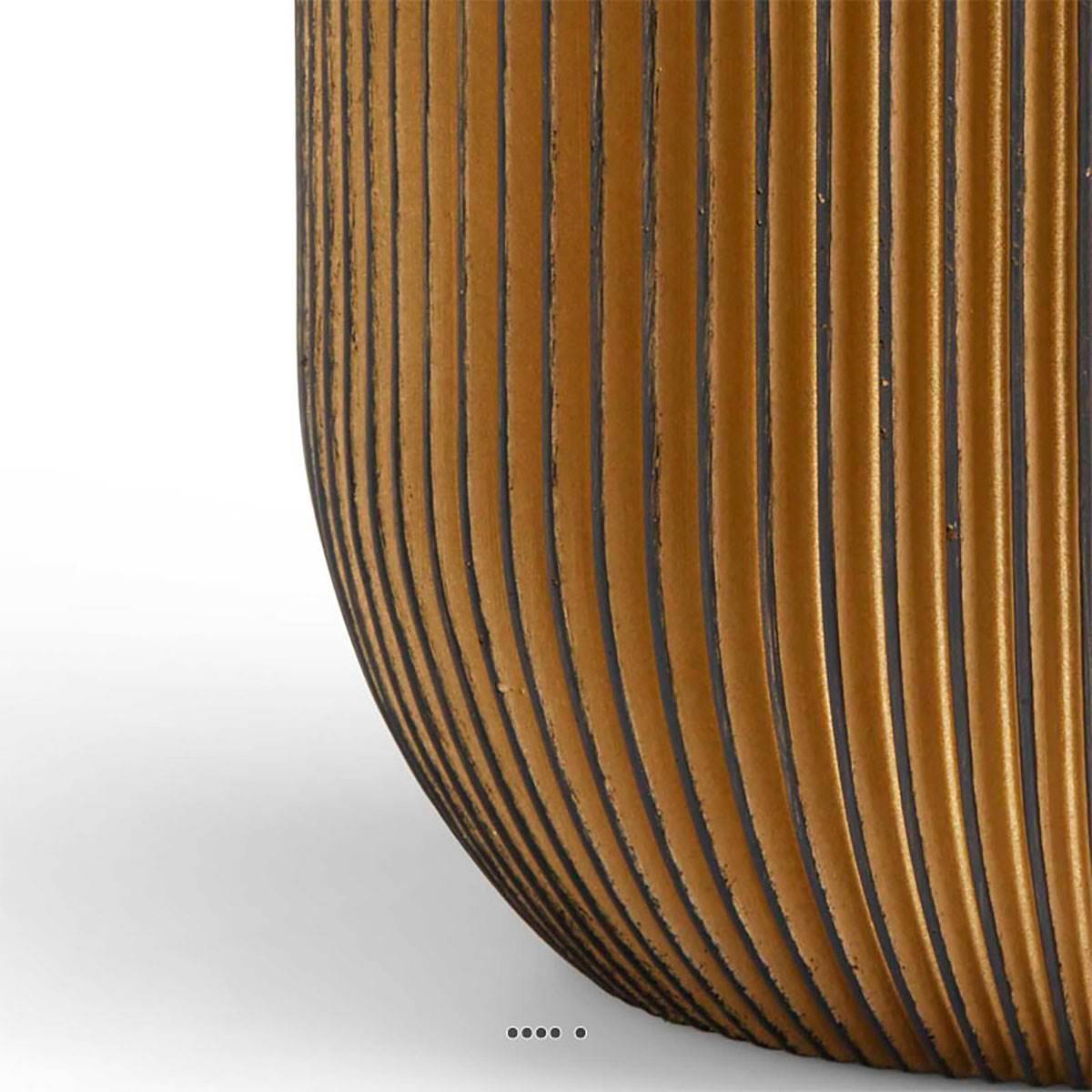 Artificielles - Superbe pot Groove eggpot doré fibres synthétiques H 21 x D 23 cm - dimhaut: H 21 cm - couleur: Doré - Imagen 3