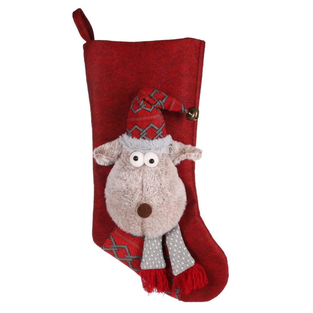 Flamingo - Chaussette Caribou Noël couleur aléatoire jouet pour chien ou chat - Imagen 1