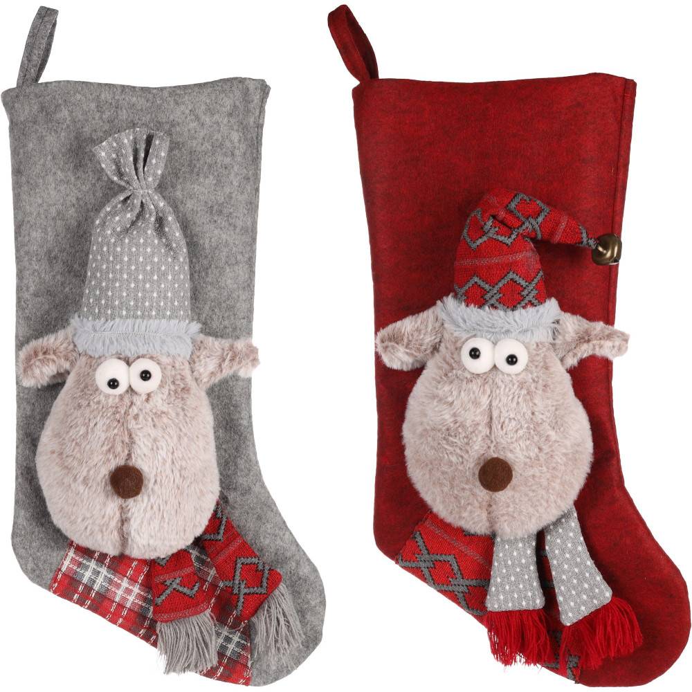 Flamingo - Chaussette Caribou Noël couleur aléatoire jouet pour chien ou chat - Imagen 2