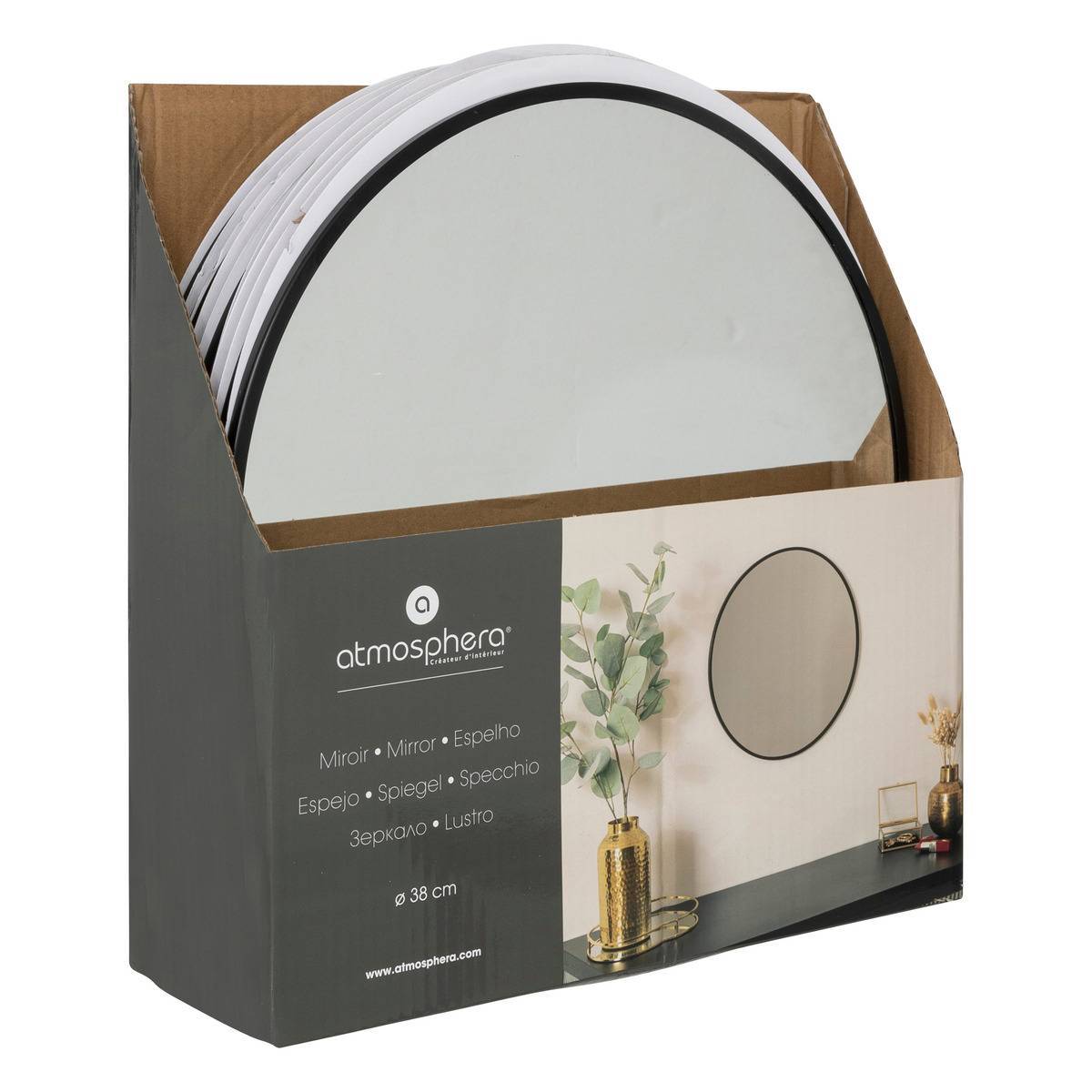 Atmosphera - Miroir rond "Alice" D38cm noir - Atmosphera Créateur d'intérieur - Image 3
