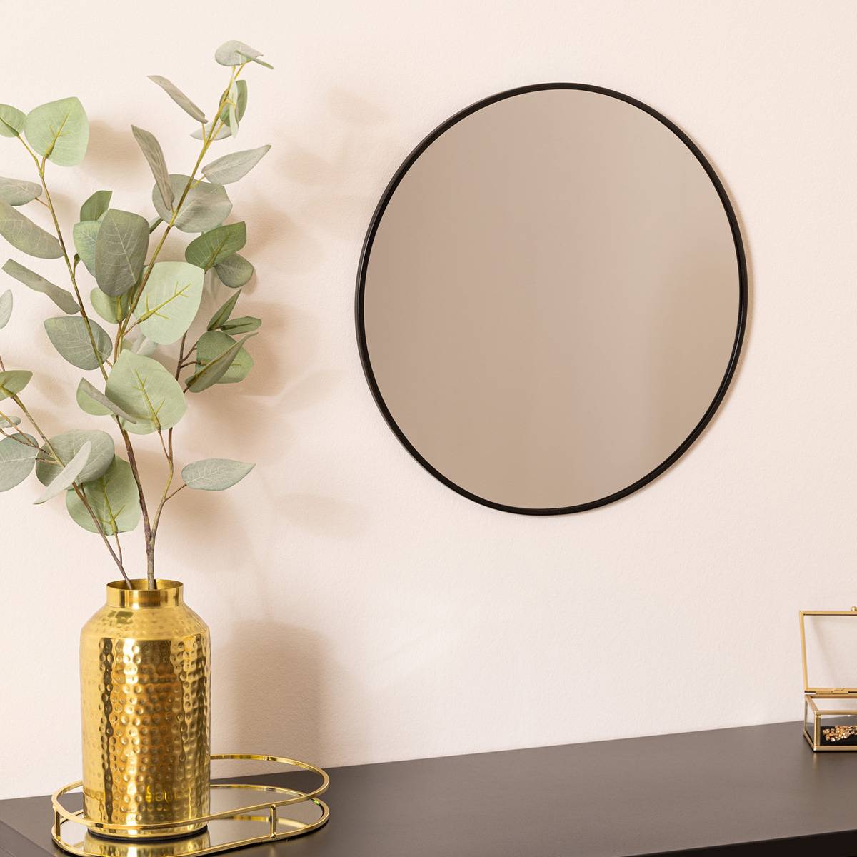 Atmosphera - Miroir rond "Alice" D38cm noir - Atmosphera Créateur d'intérieur - Image 1