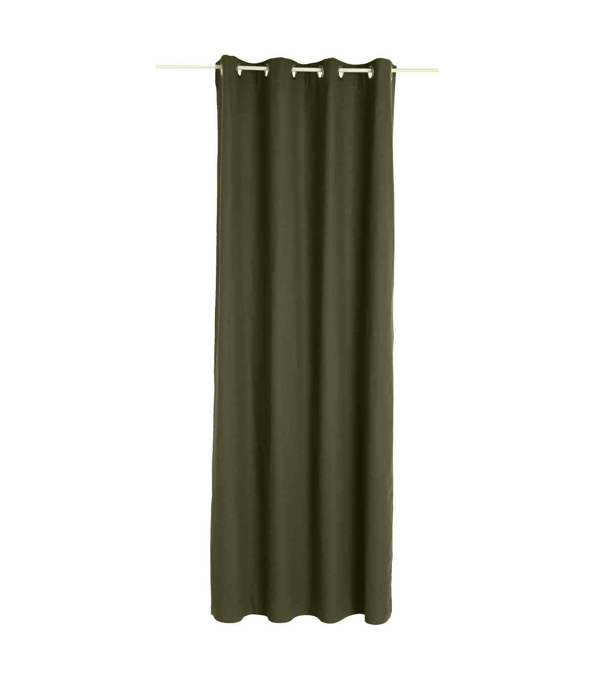 Atmosphera - Rideau à œillets Tissu Panama Vert Kaki 140 x 260 cm - Imagen 2