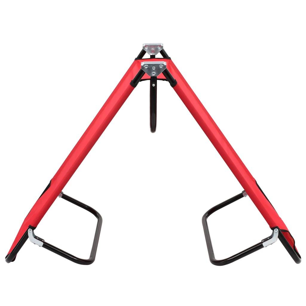 Helloshop26 - Lit de camping pliable terrasse meuble d'extérieur 190 cm pliable rouge acier - Imagen 4