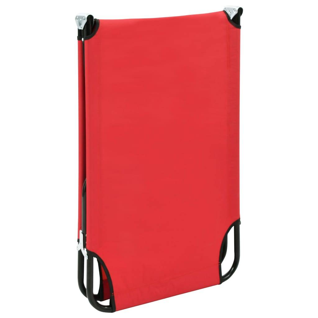Helloshop26 - Lit de camping pliable terrasse meuble d'extérieur 190 cm pliable rouge acier - Imagen 6