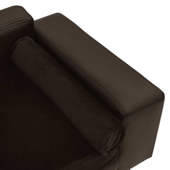 Vidaxl - Canapé pour chien Marron 81x43x31 cm Peluche et similicuir vidaXL 170955 - Imagen 4