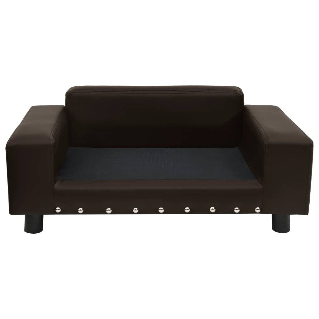 Vidaxl - Canapé pour chien Marron 81x43x31 cm Peluche et similicuir vidaXL 170955 - Imagen 9