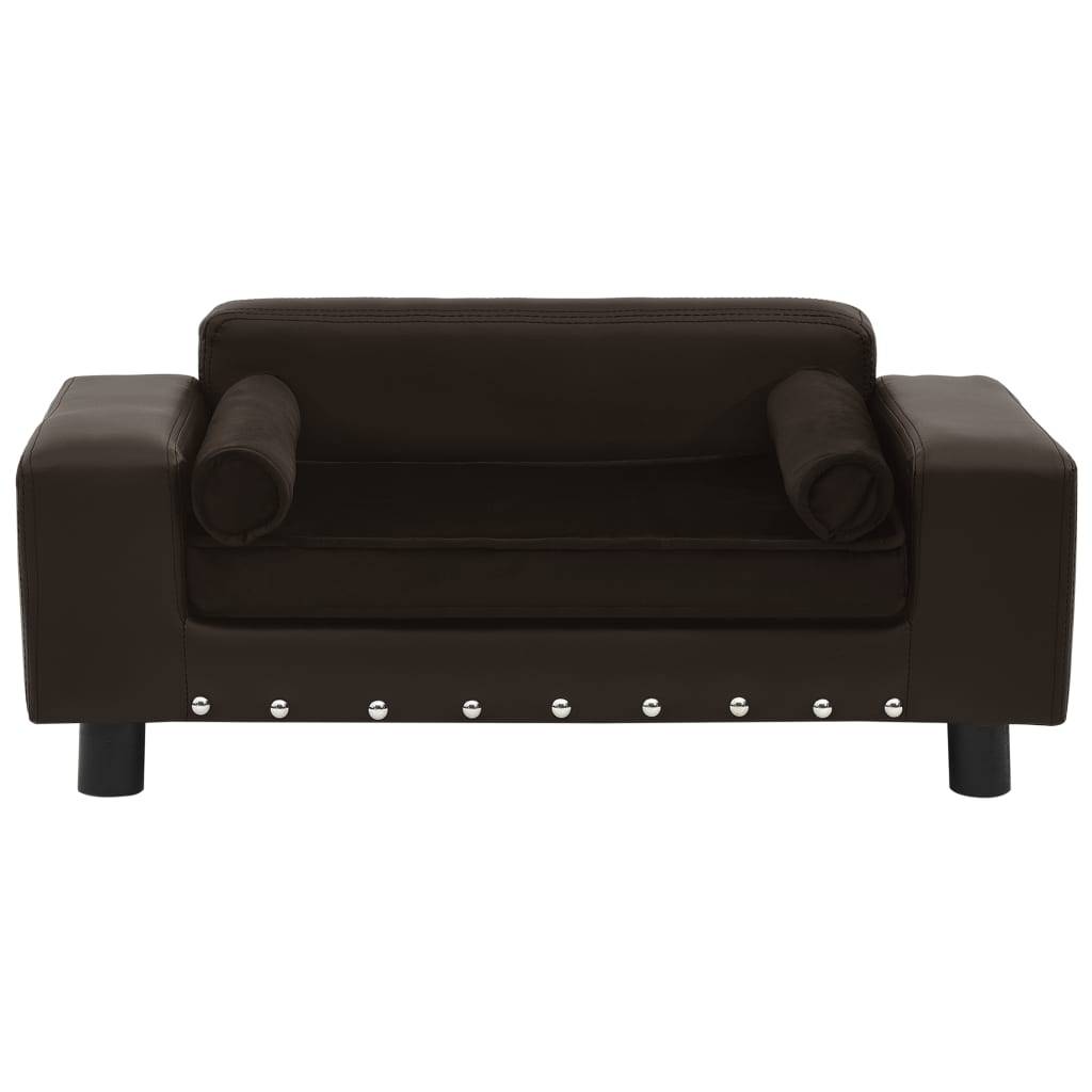 Vidaxl - Canapé pour chien Marron 81x43x31 cm Peluche et similicuir vidaXL 170955 - Imagen 2