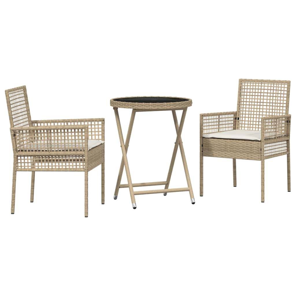 Vidaxl - Ensemble bistro de jardin 3 pcs-Salons de jardin Beige polyrotin 870819 - Image 2