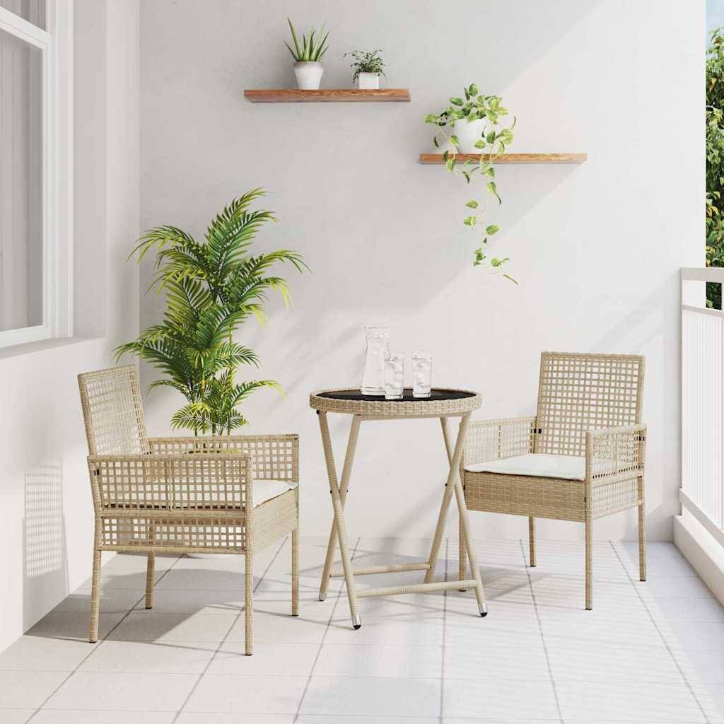 Vidaxl - Ensemble bistro de jardin 3 pcs-Salons de jardin Beige polyrotin 870819 - Image 1