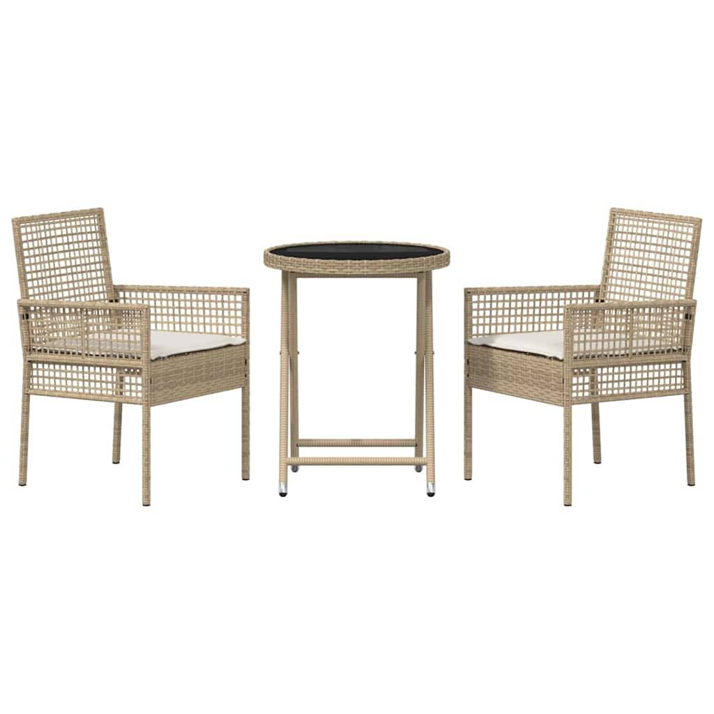 Vidaxl - Ensemble bistro de jardin 3 pcs-Salons de jardin Beige polyrotin 870819 - Image 7
