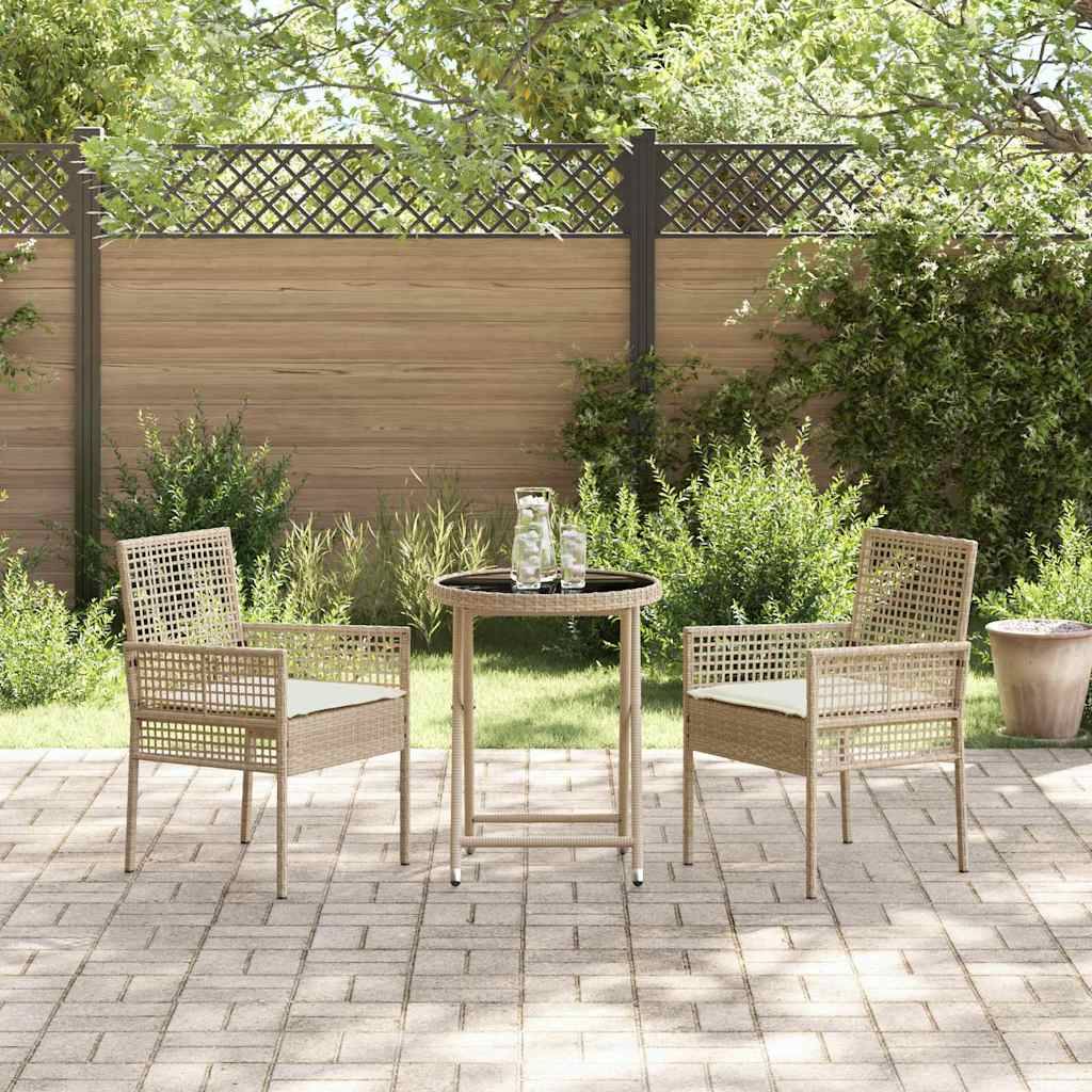 Vidaxl - Ensemble bistro de jardin 3 pcs-Salons de jardin Beige polyrotin 870819 - Image 4