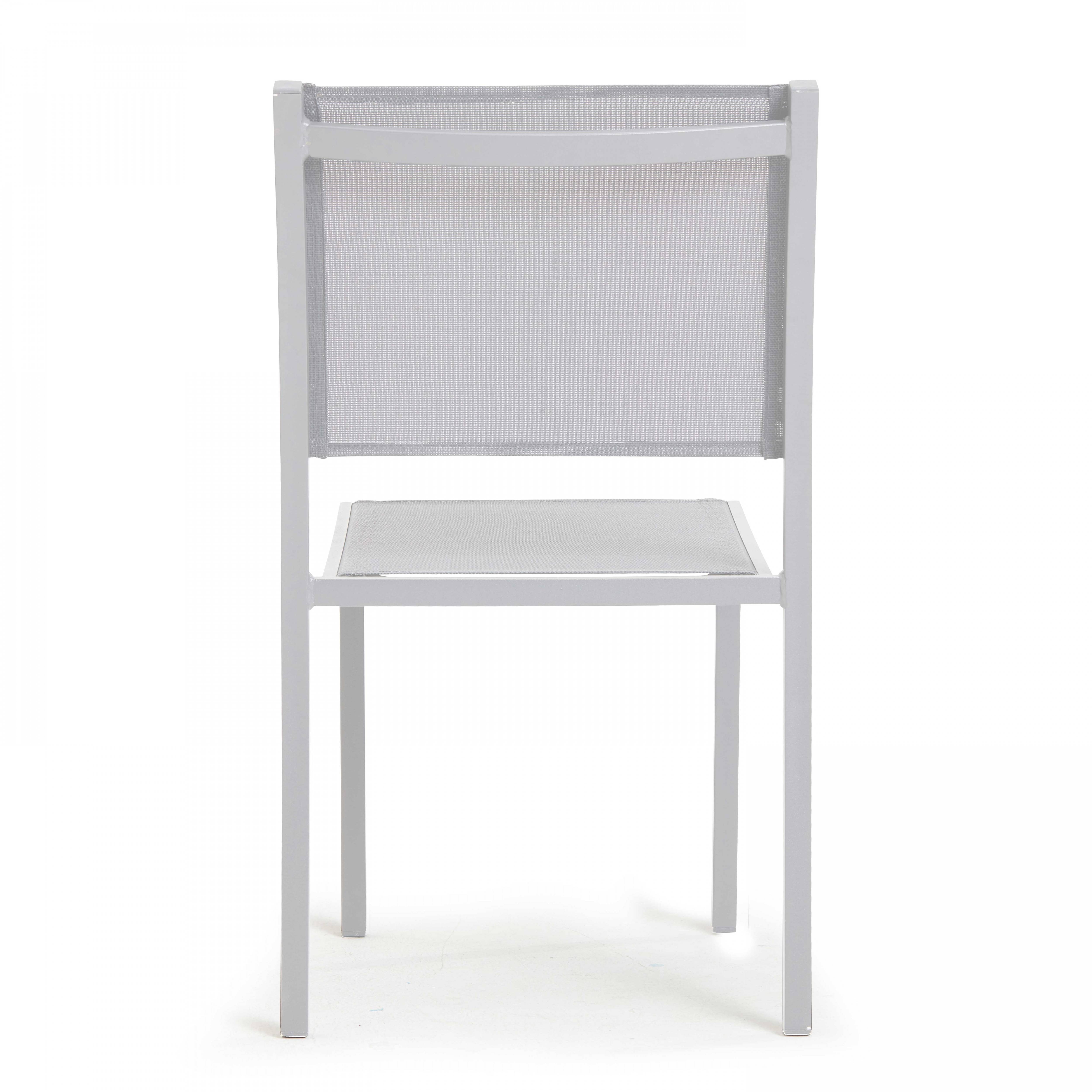 Oviala - Chaise de jardin aluminium et textilène blanc Nice - Oviala - Imagen 5