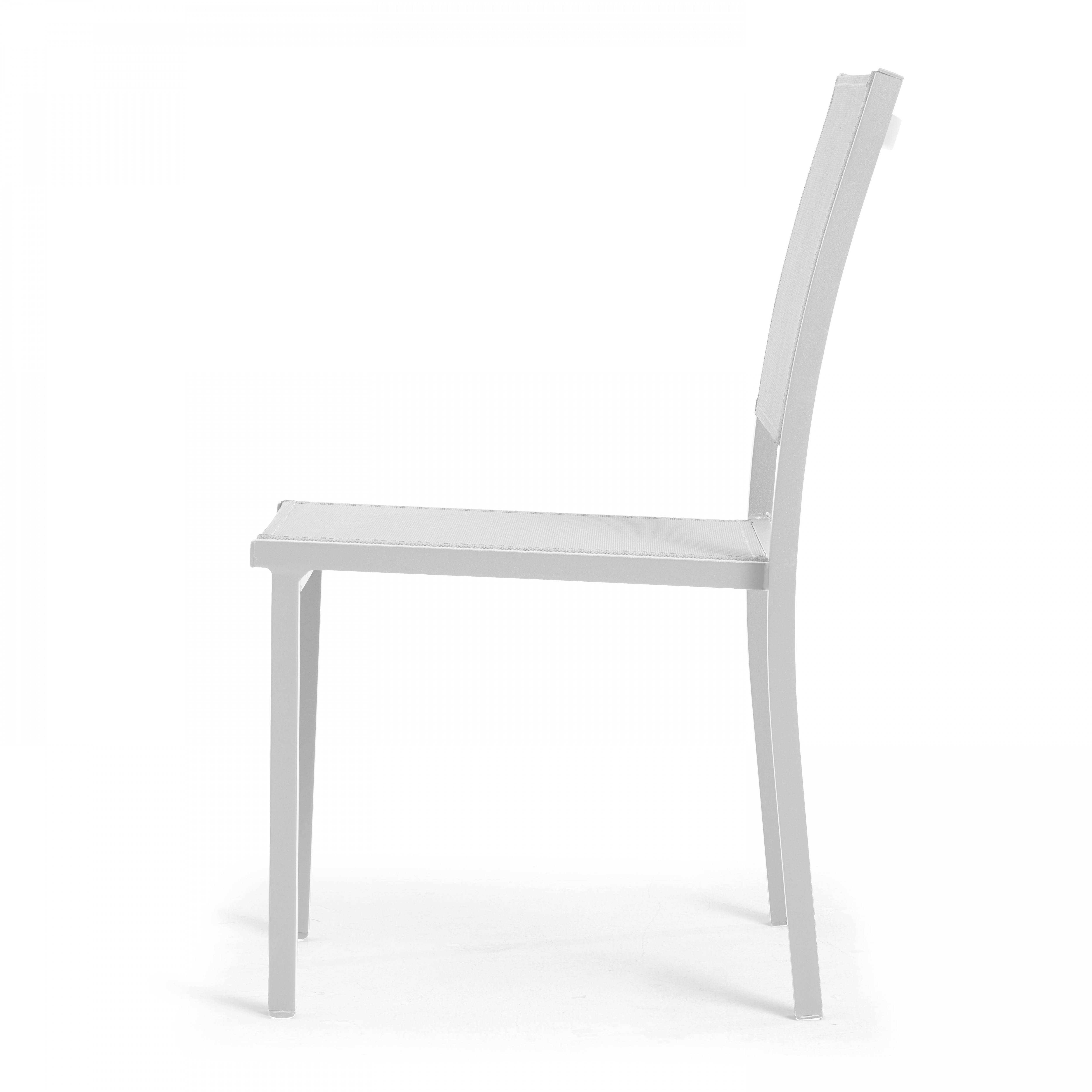 Oviala - Chaise de jardin aluminium et textilène blanc Nice - Oviala - Imagen 6