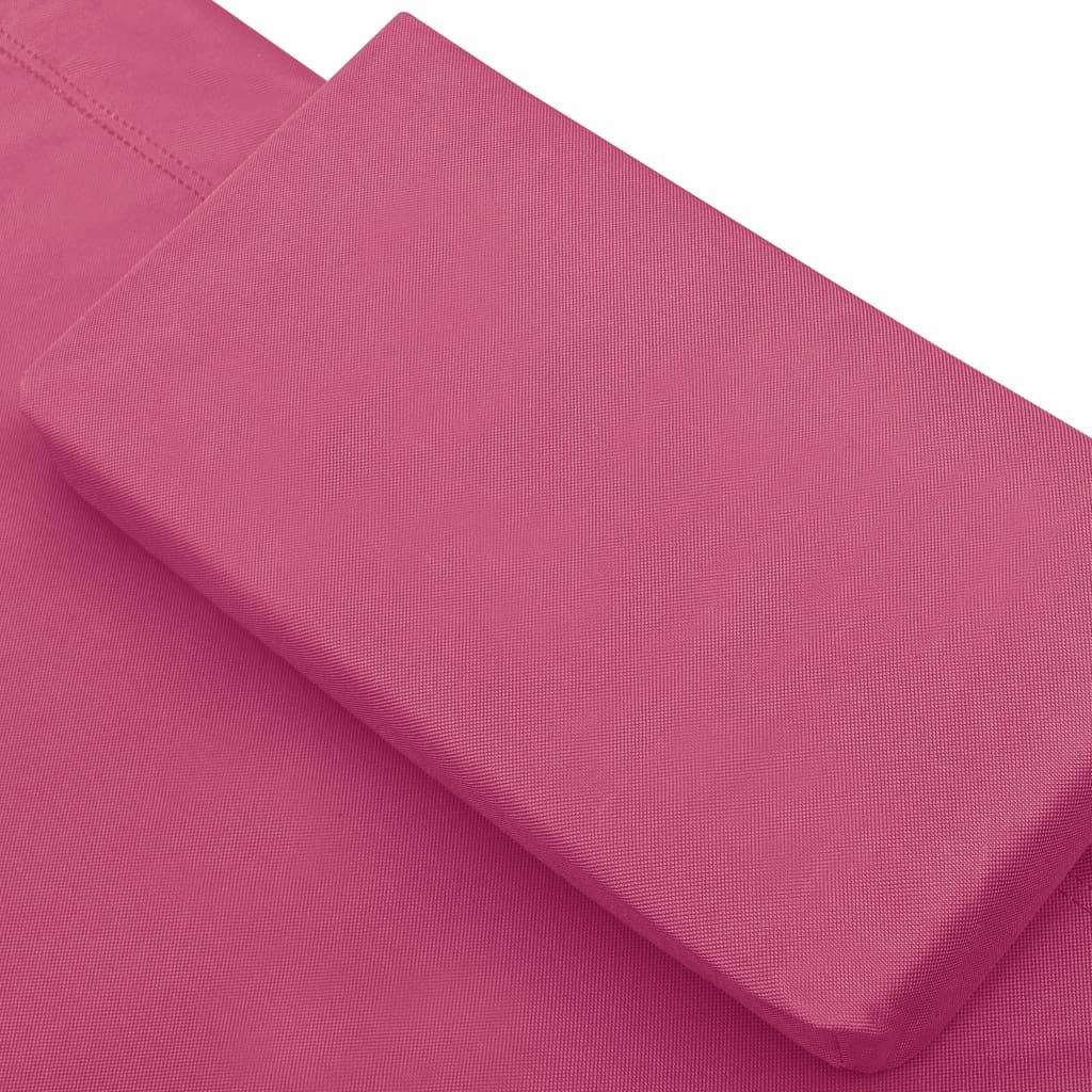Maison Chic - Bain de soleil - Transat avec auvent et oreiller rose - Image 5