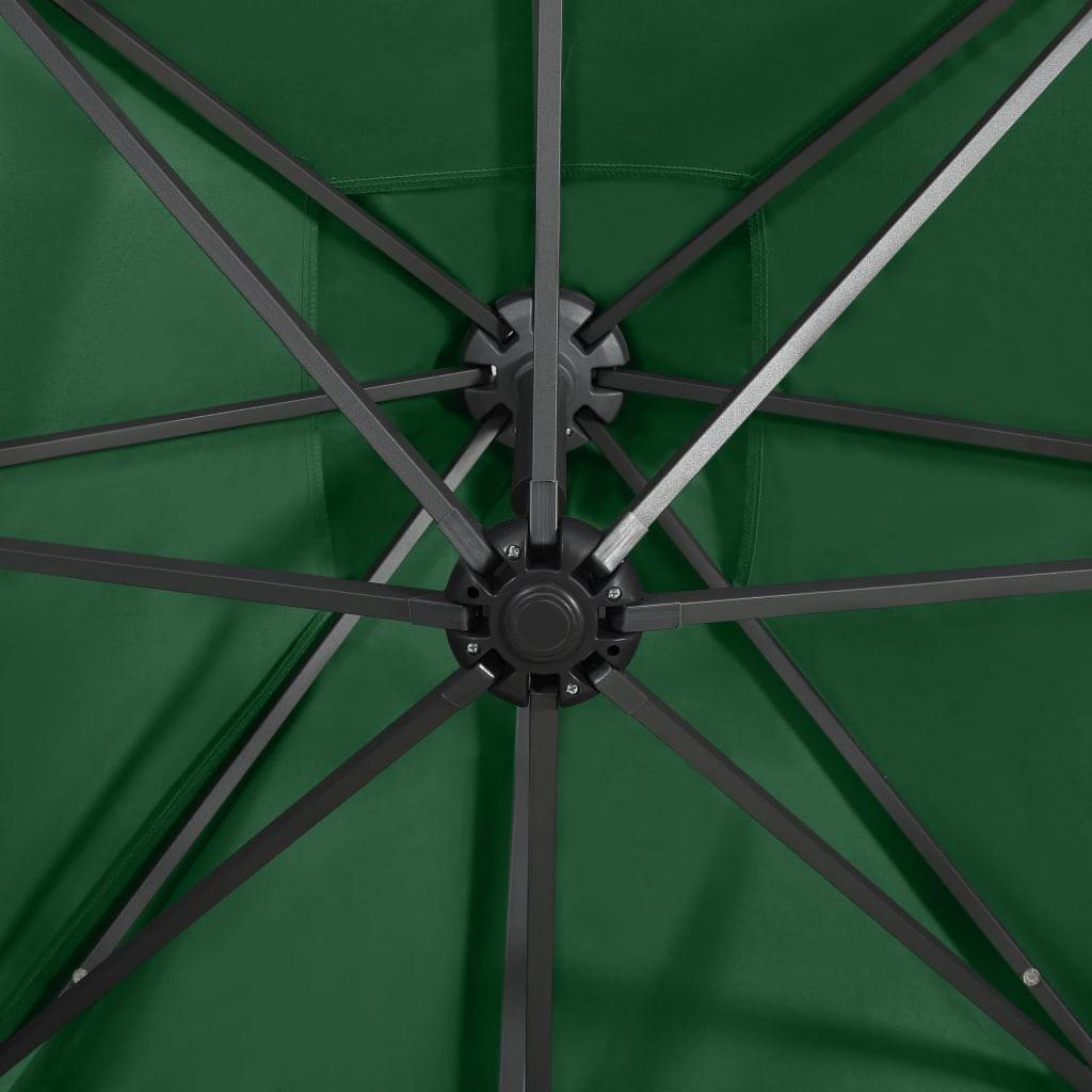Helloshop26 - Parasol meuble de jardin déporté avec mât et lumières led 250 cm vert - Imagen 7