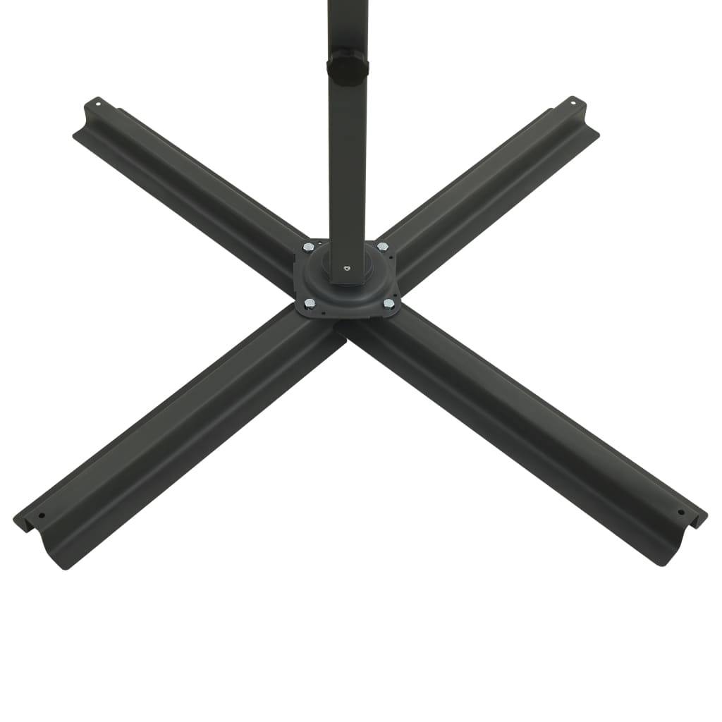 Helloshop26 - Parasol meuble de jardin déporté avec mât et lumières led 250 cm vert - Imagen 9