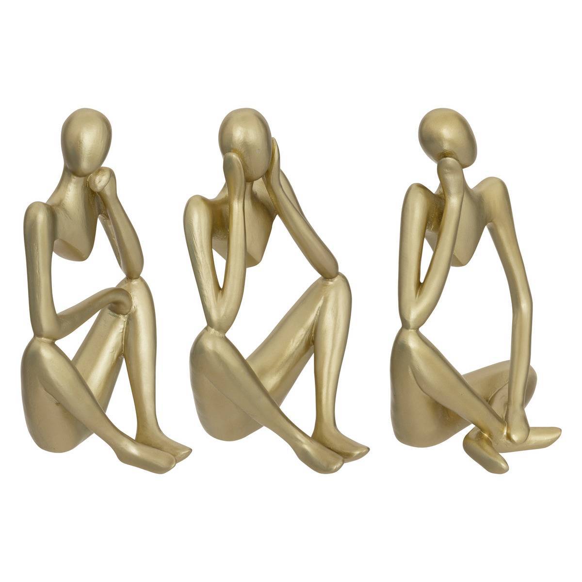 Atmosphera - Lot de 3 statuettes femme Le collectionneur or - Atmosphera Créateur d'intérieur - Imagen 1