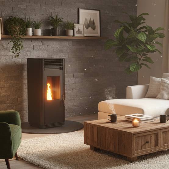Supra - Poêle à granulés étanche CALLIOPÉ 8 kW Noir – RT2012/ RE2020 - Image 2