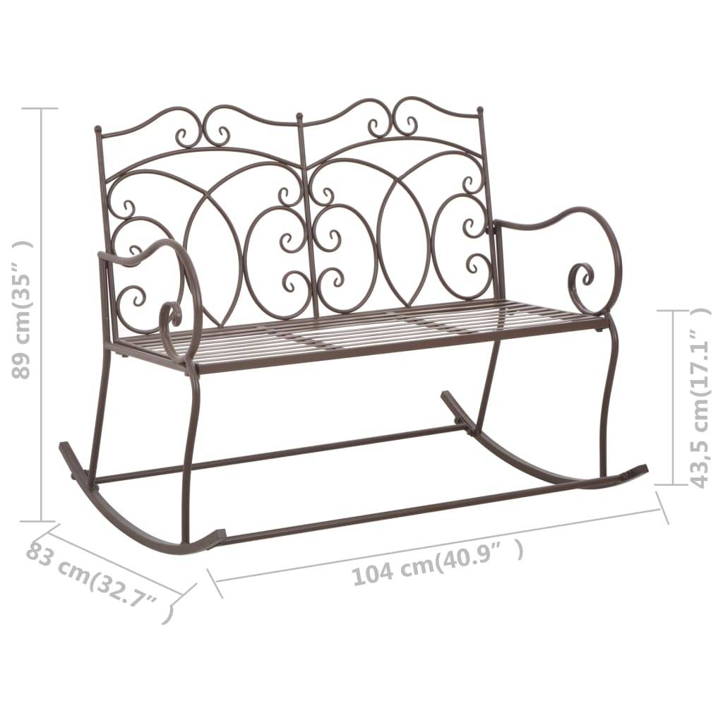 PANGIVO - Banc de jardin fer marron antique 104 x 83 x 89 cm - PANGIVO - Image 6